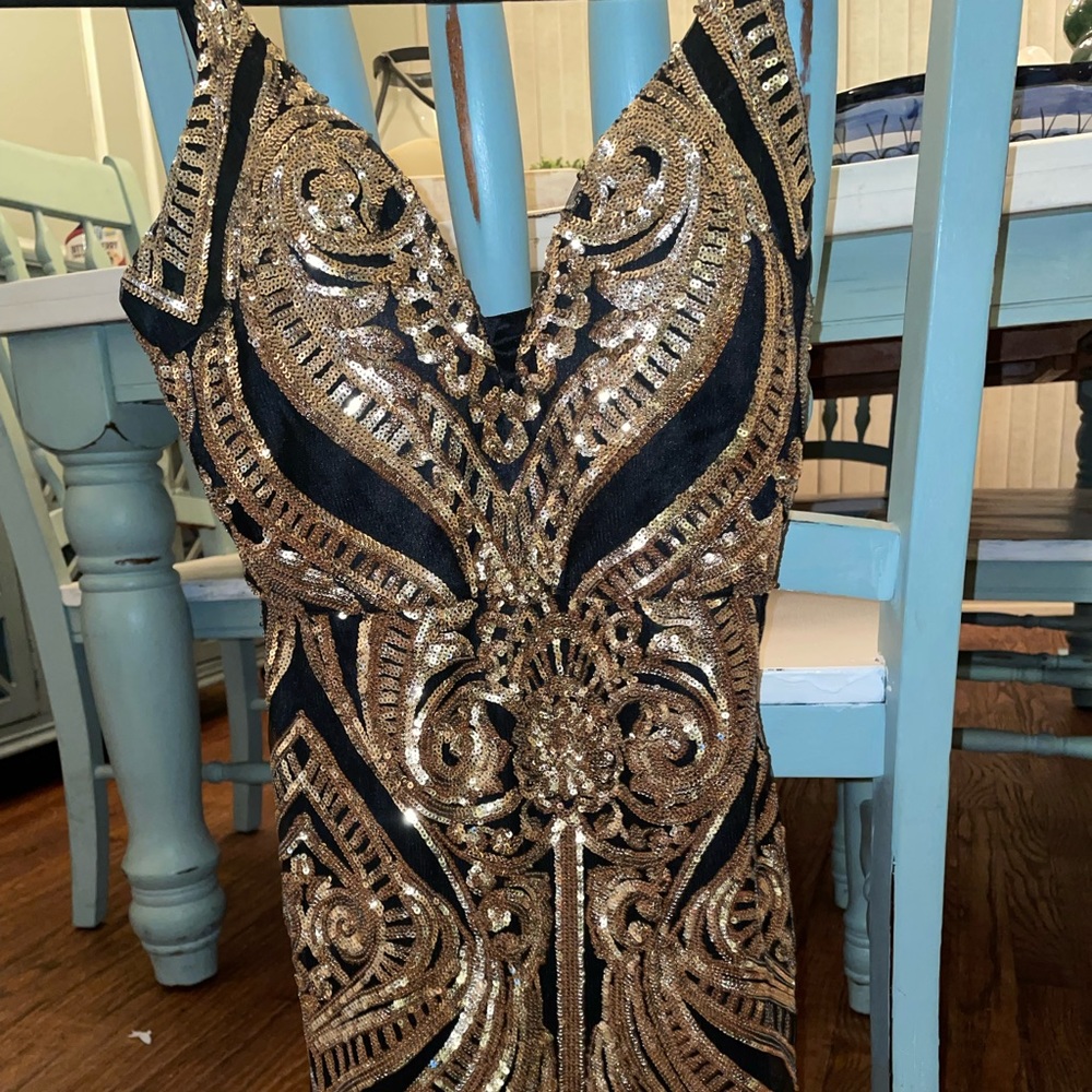Black dress with sequence